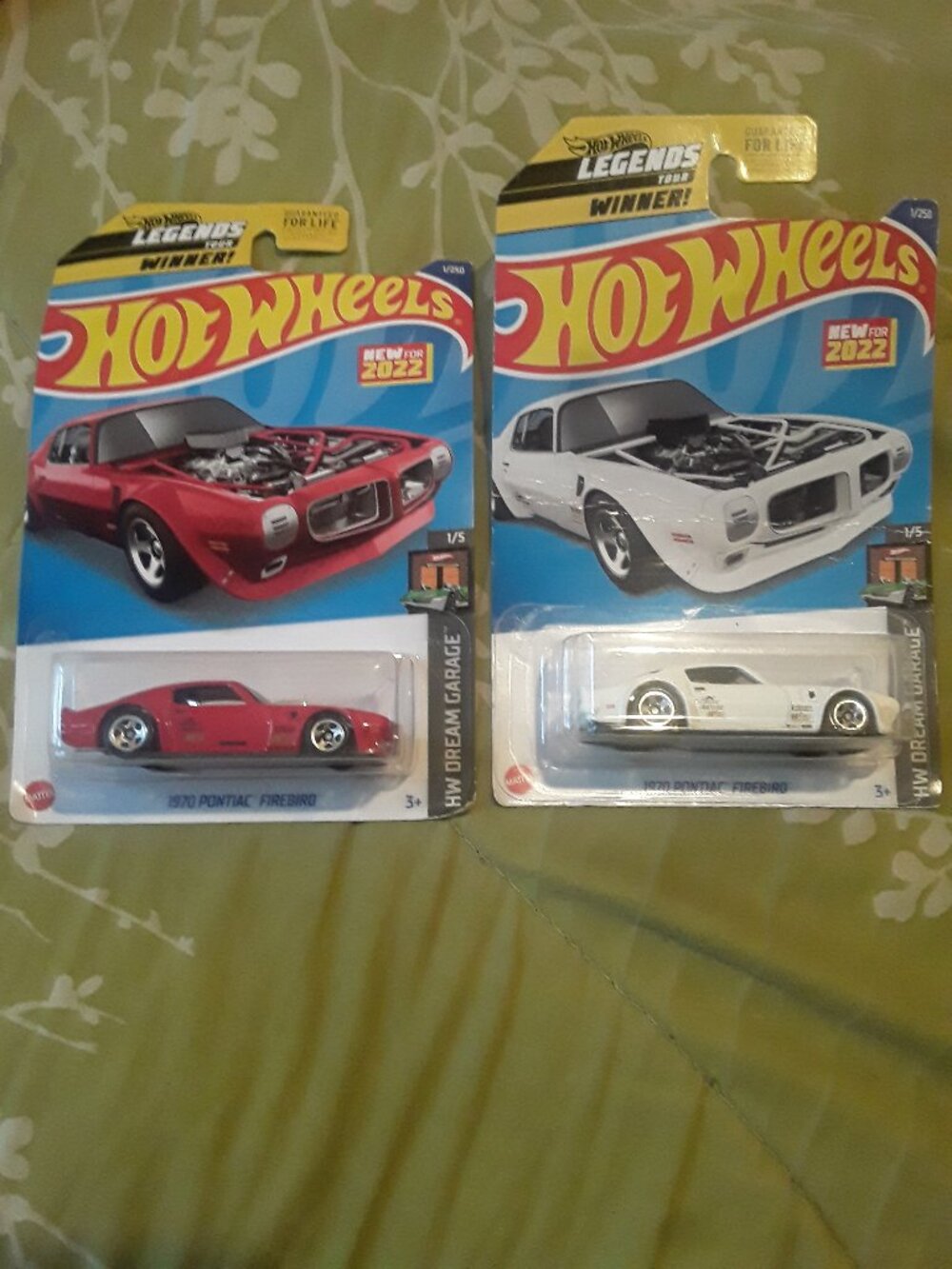 X2 Hot Wheels Legends Tour Winner 1970 Pontiac Firebirds Red White Car - Picture 1 of 5